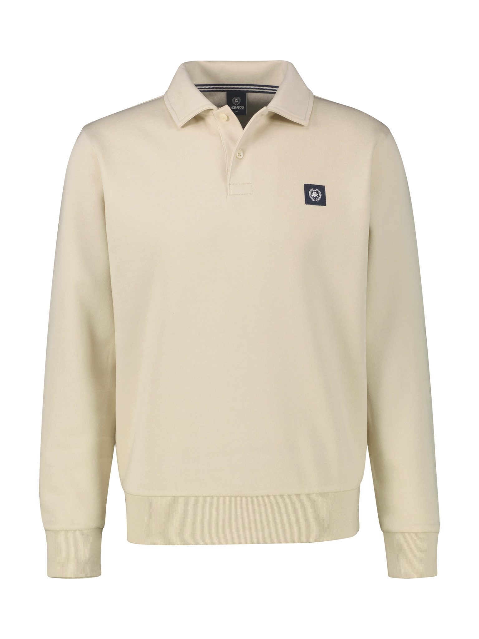LERROS Langarm-Poloshirt FELPA Sweatshirt mit Knopfleiste