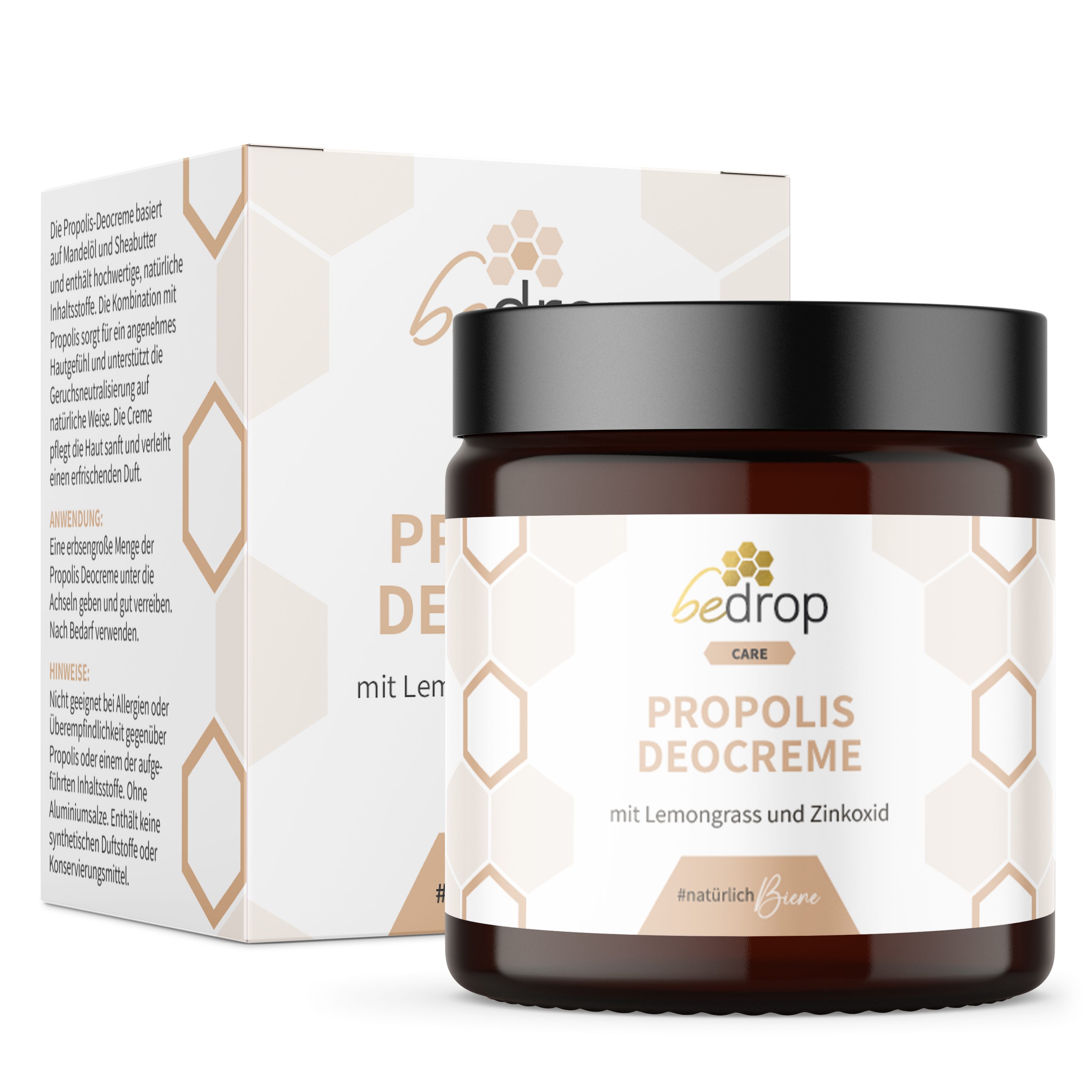 bedrop Hautcreme Propolis Deocreme / Festes Deo mit Lemongrass, für eine natürliche und duftende Achselpflege