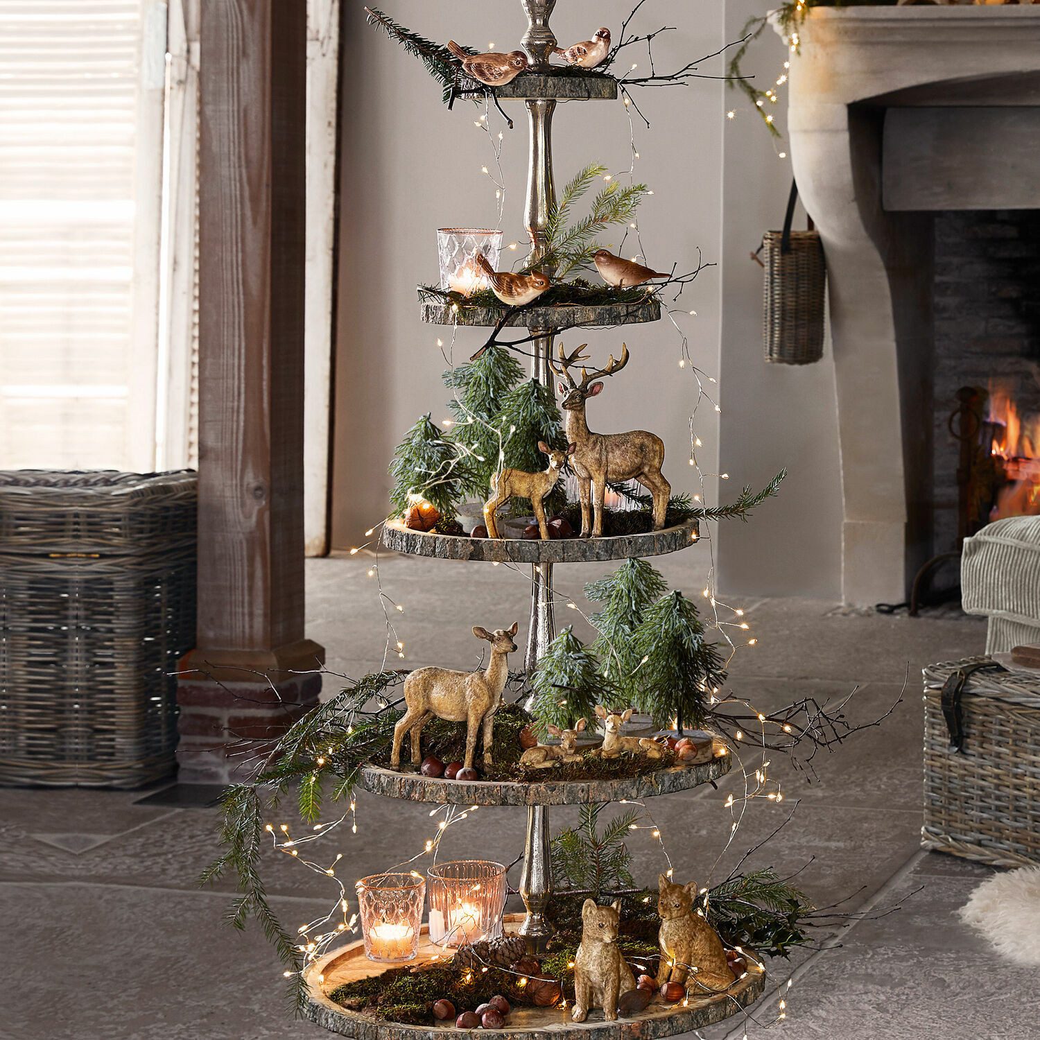 Mirabeau Weihnachtsfigur Waldtier 11er Set Pluvet braun (11er Set, 11er Set)