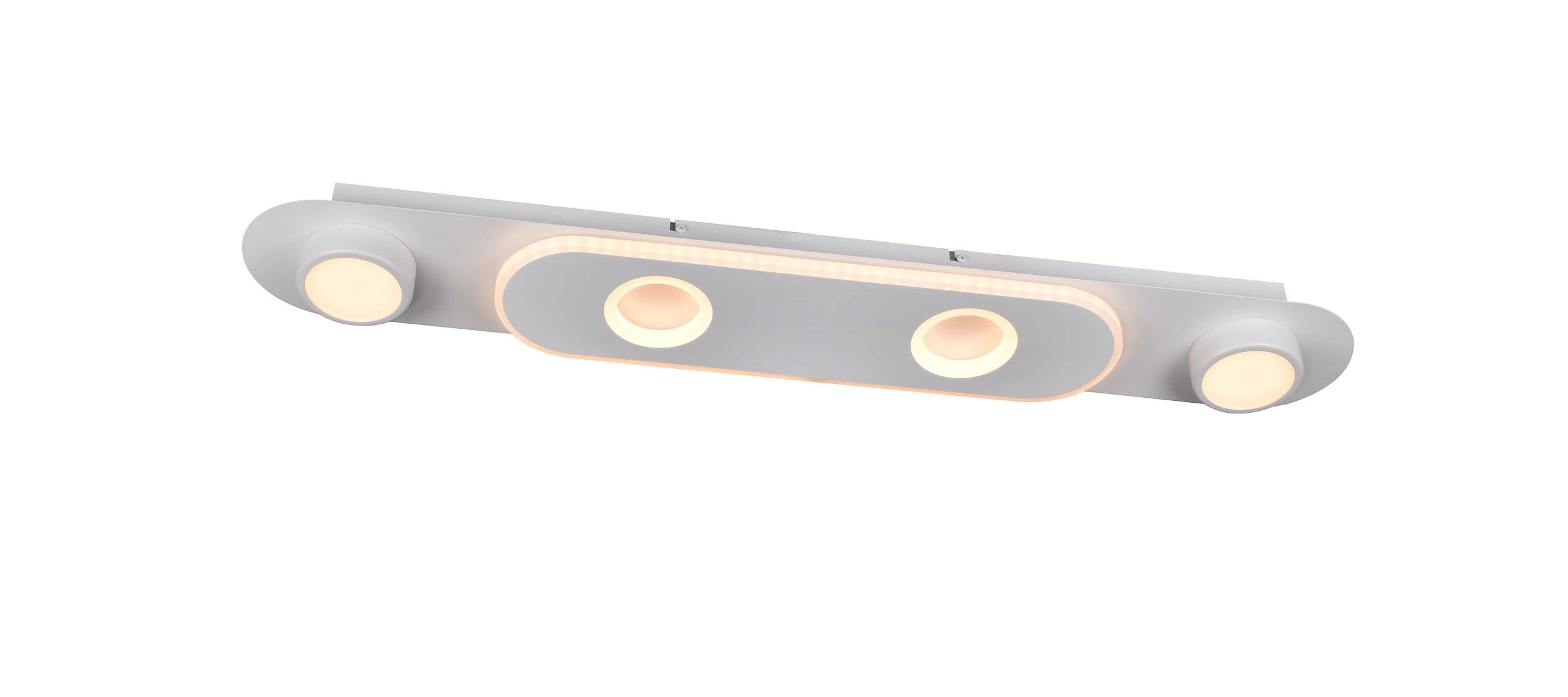 integriert, Brilliant weiß, Irelia, LED int Irelia LED Spotbalken 4flg 1x LED 3000K, Lampe, 30W Deckenleuchte
