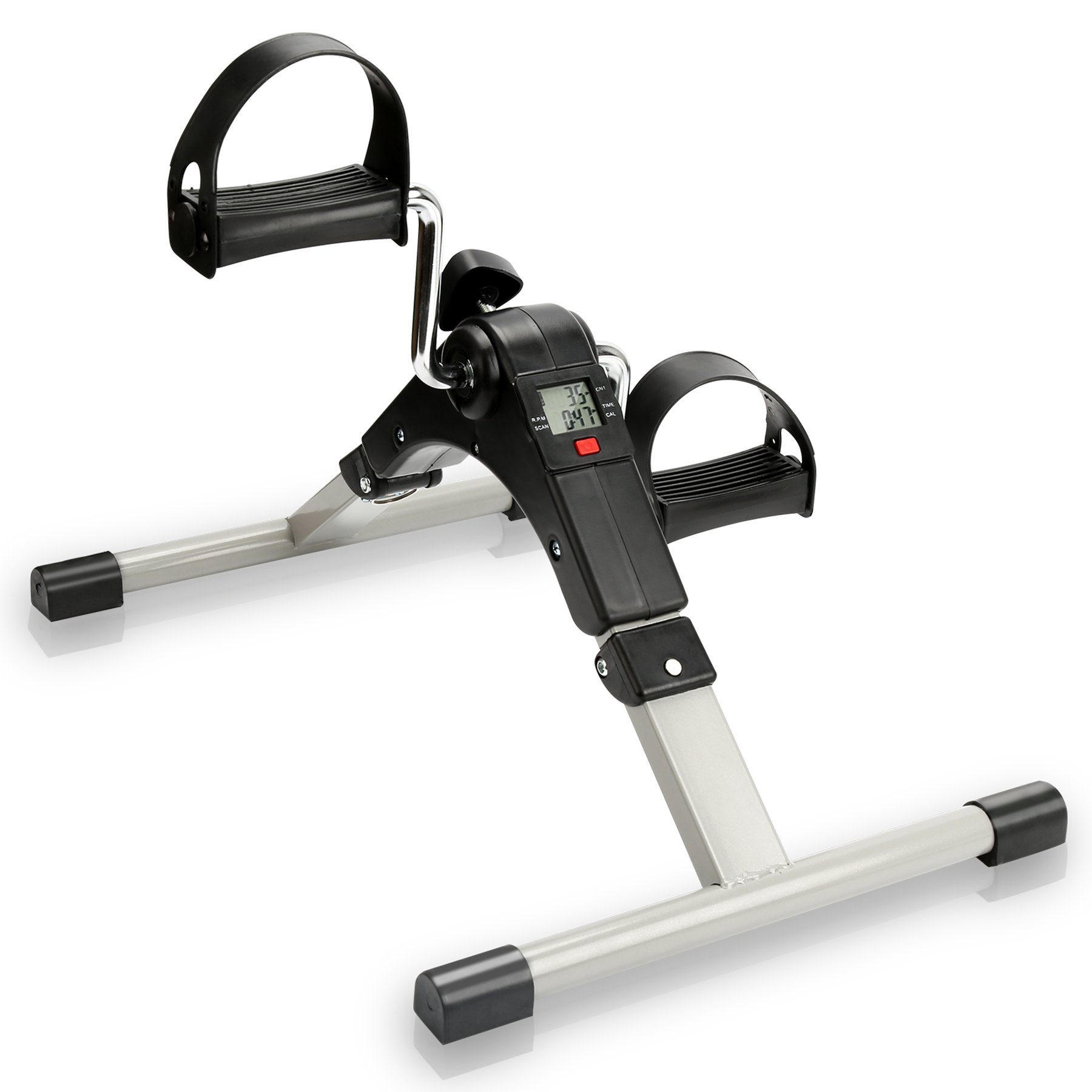 Clanmacy Heimtrainer Mini Klappbar, Beintrainer Muskelaufba, Ausdauertraining« (1-tlg), Bike-Heimtrainer, und Armtrainer Fahrrad (set), LCD Kilometerzähler, Pedaltrainer, Bildschirm für Kalorienzähler, Nein Körperfettanalyse