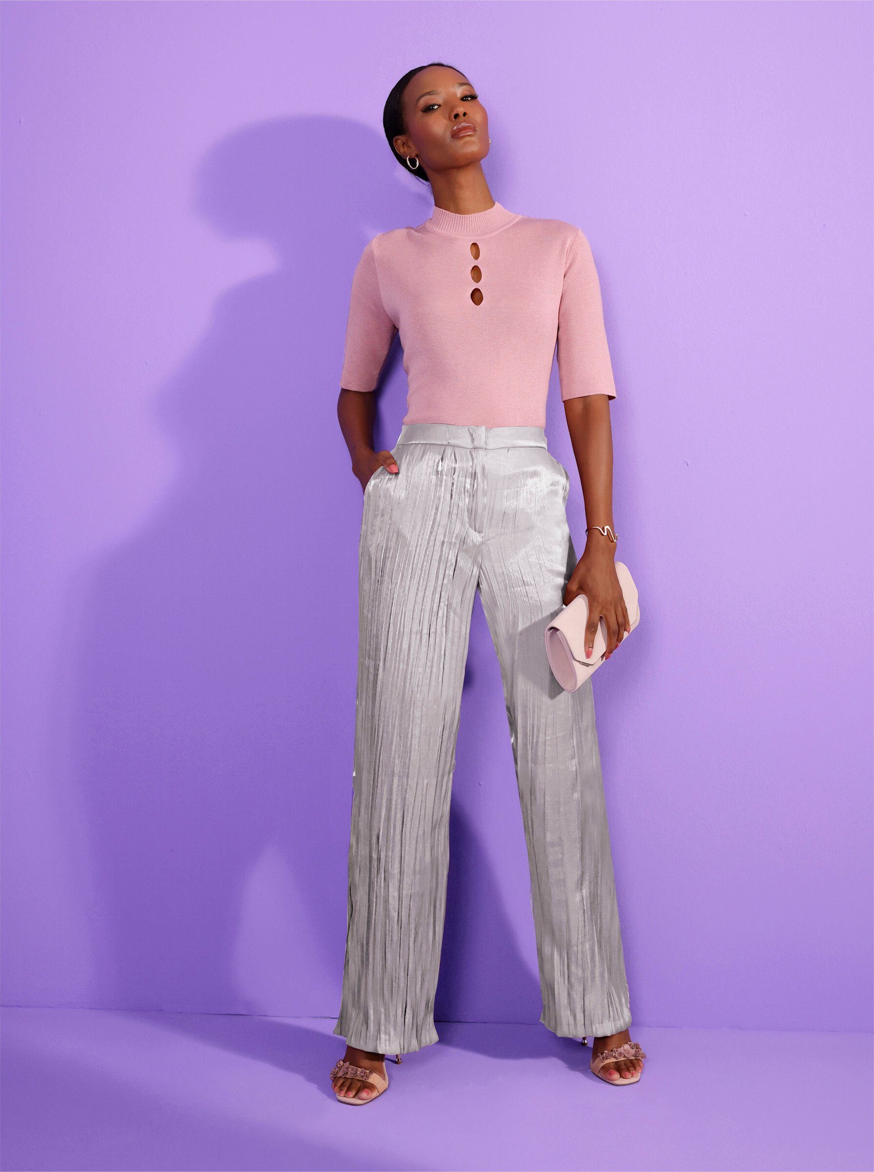 creation L Strickpullover Pullover Kurzarm