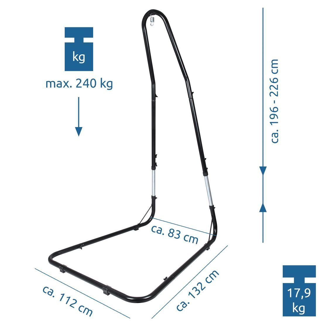 yourGEAR Hängestuhl yourGEAR Hängesesselgestell 240kg Gestell Ständer Hängestuhl Hängesitz