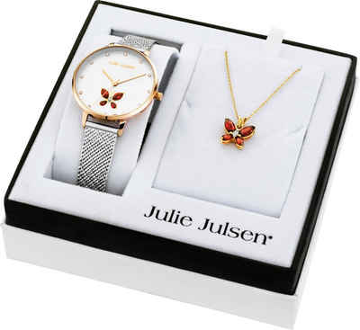 Julie Julsen Quarzuhr »Butterfly Box, JJW1187RGSME-SET«, (Set, 3-tlg., mit Kette und Anhänger)