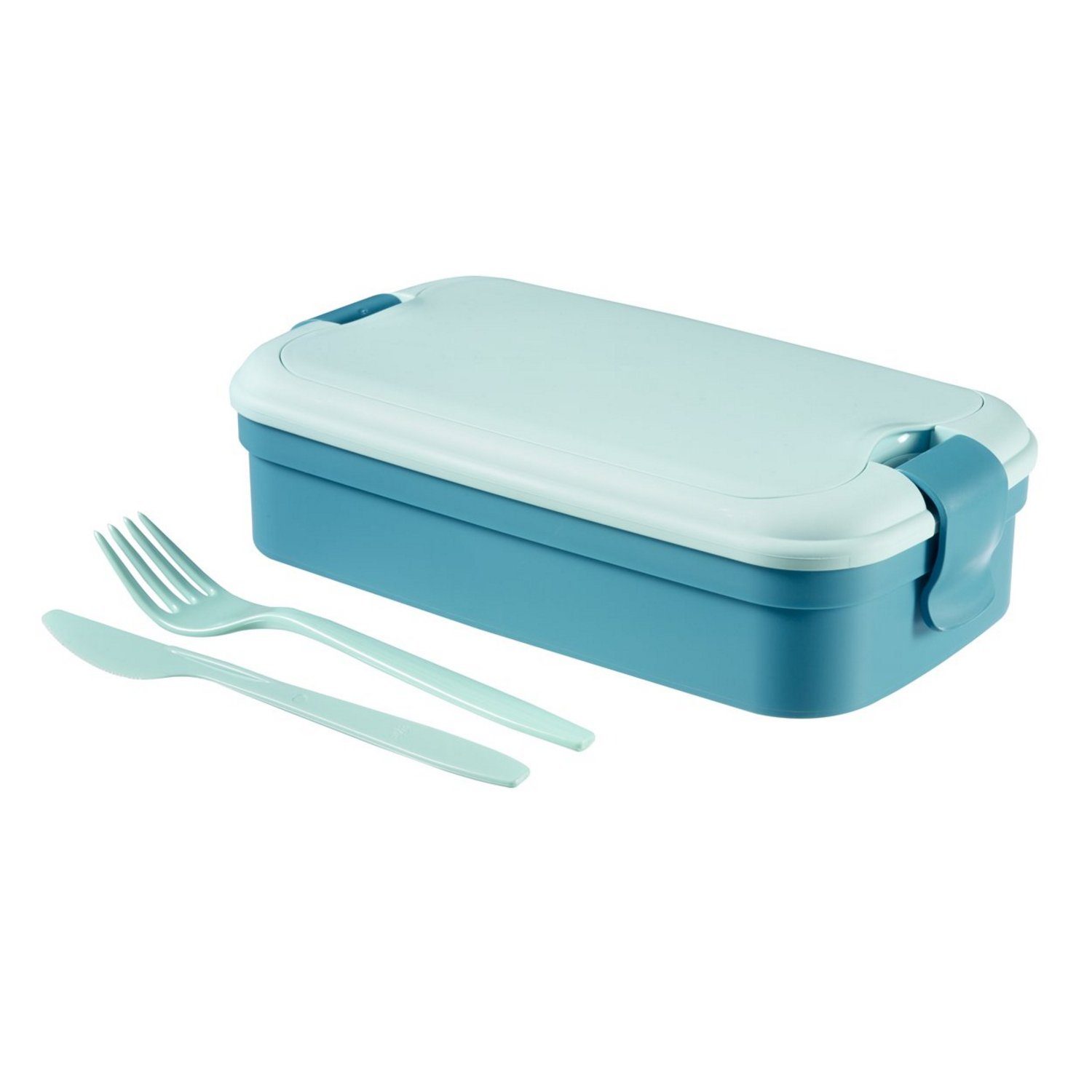 Curver Lunchbox, Schachtel Box mit Besteck Lunch & Go Blau