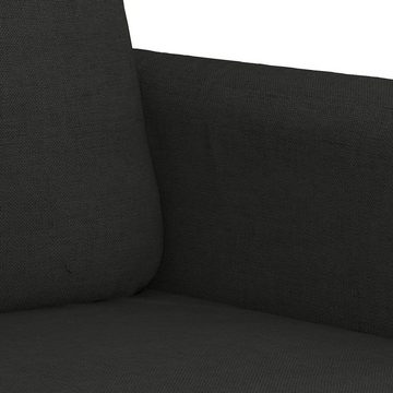 vidaXL Sofa 2-tlg. Sofagarnitur mit Kissen Schwarz Stoff