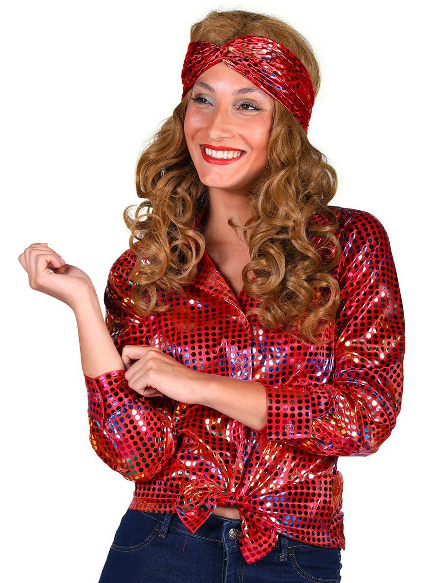 thetru Kostüm Discobluse rot, Diese 70er Jahre Bluse macht jeder Discokugel Konkurrenz!