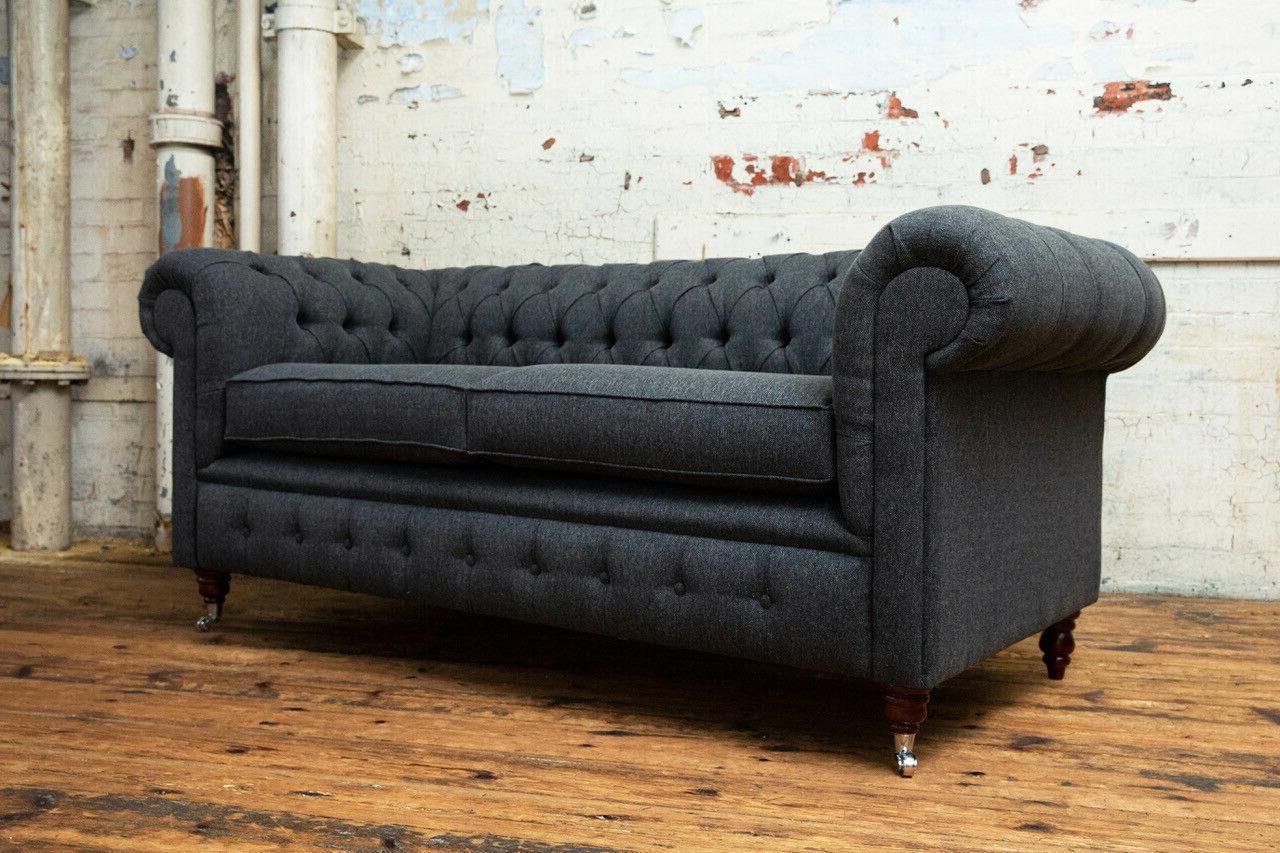 Xlmoebel 3-Sitzer Dreisitzer Sofa Chesterfield Polstergruppe aus Stoff in Samt, 1 Teile, Hergestellt in Europa