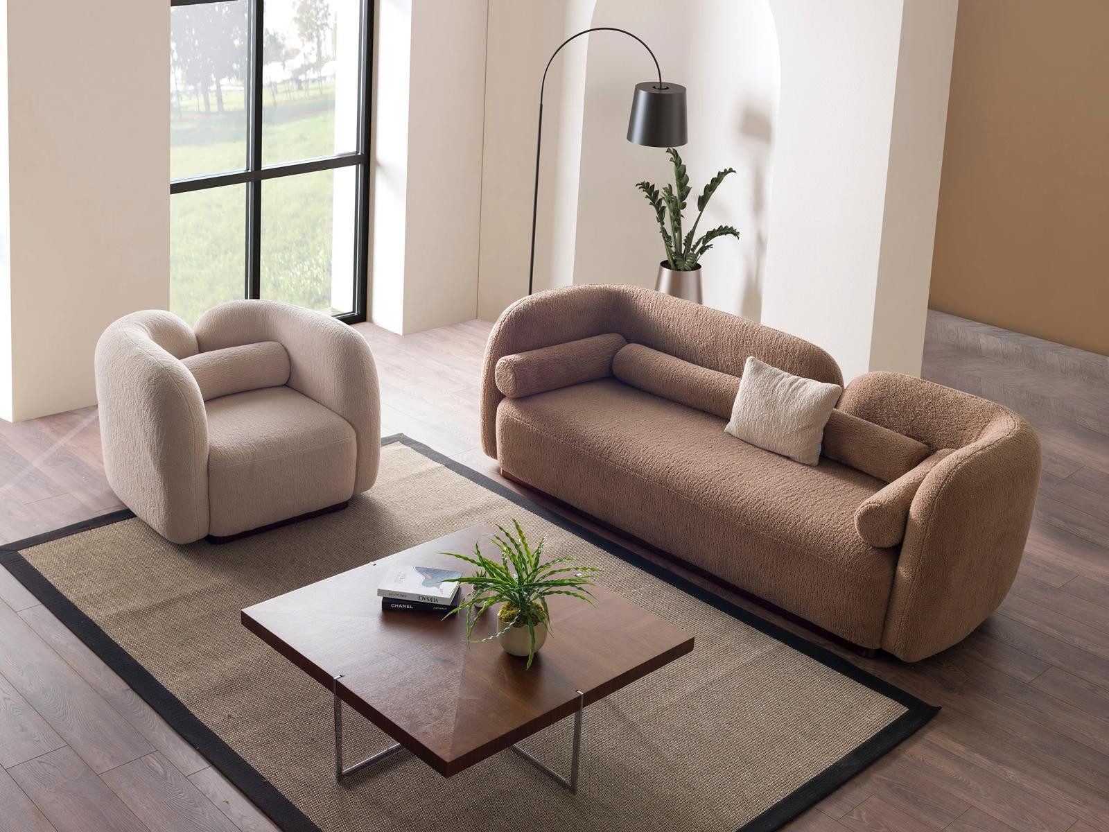 Nobelaa Sofa Sitzgruppe/Sofa Set - Wohnzimmergarnitur "Fleuron" 3+3+1