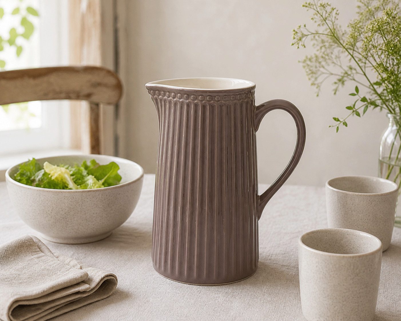 Greengate Wasserkrug GreenGate Krug Alice Schokolade 1L