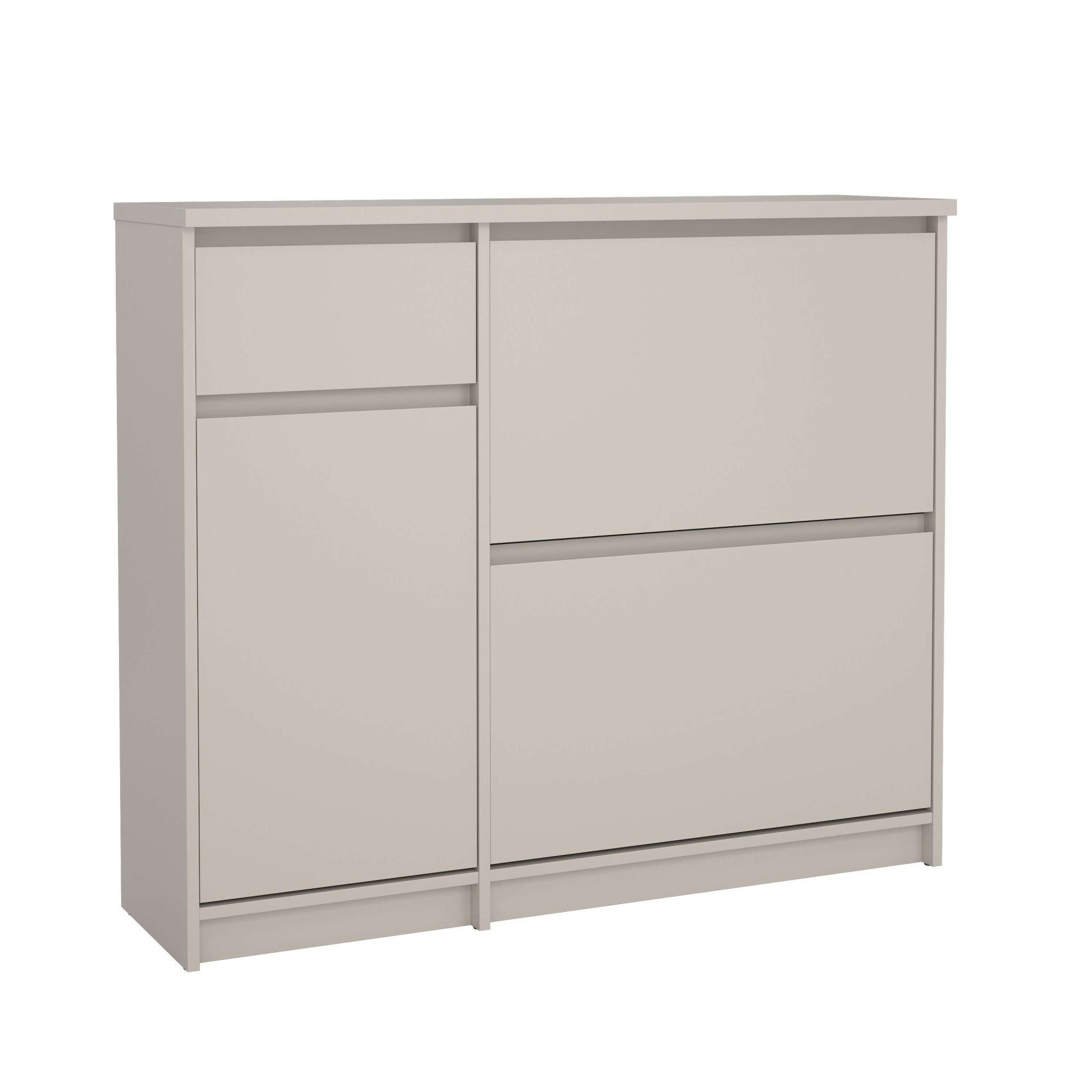 Home affaire Schuhschrank Naia Schuhregal mit2 Klappen, 1 Fach & 1 Schublade, modernes Design (B: 108,90 cm, T: 31,5 cm, H: 92,90 cm) Platz für 12 Schuhe, platz – Bild 3 von 5