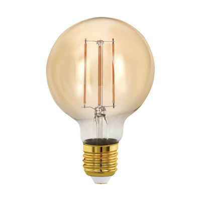 EGLO LED-Leuchtmittel Filament Globe G80 4W = 28W E27 Gold 300lm 1700K, extra warmweiß, Dimmbar