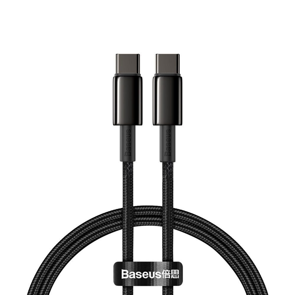 Baseus USB Type C - USB Type C Kabel Schnellladung 100 W 5 A 1 m schwarz Smartphone-Kabel