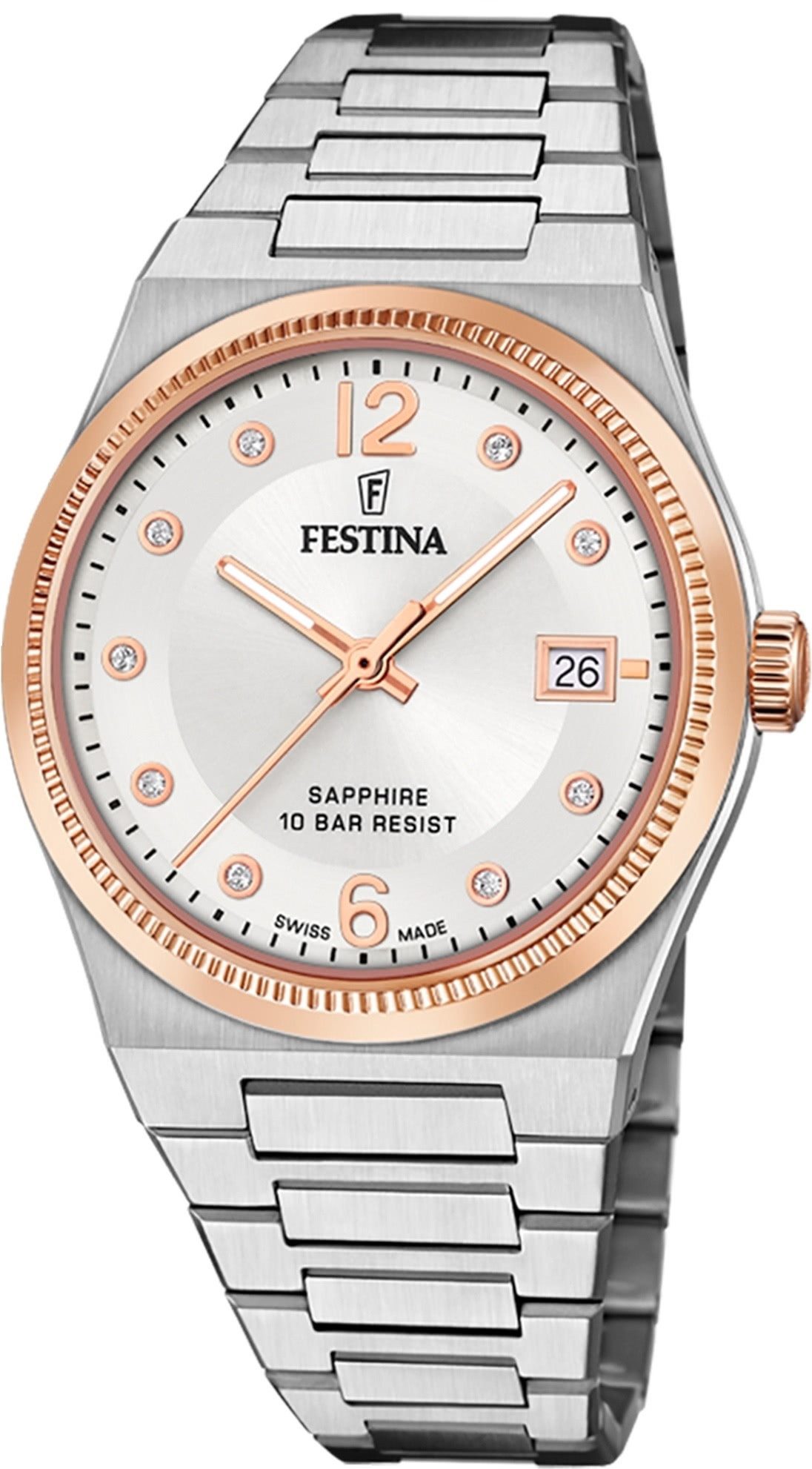 Quarzuhr Festina Damenuhr Edelstahl silber