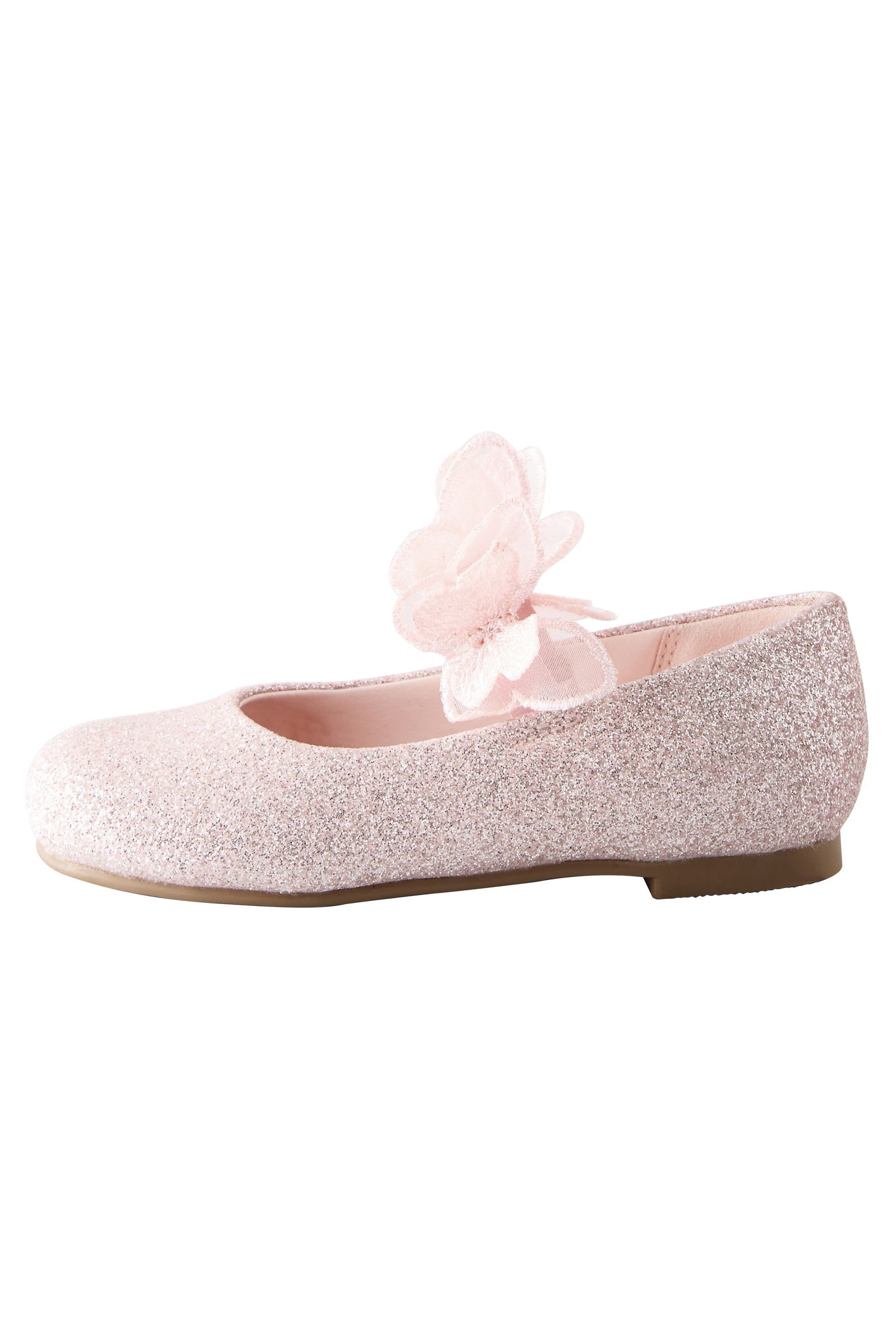 Next Glitzerschuh mit Riemen und Schmetterlingsdetail Ballerina (1-tlg)