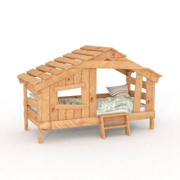 bibex Kinderbett APART CHALET Kinderbett, Jugendbett, Spielbett, naturbelassen