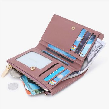 FIDDY Geldbörse Damenbrieftasche mit Krokodilhautmuster und vielen Kartenfächern (1-tlg), Klein, tragbar, einfach, charmant, tolles Geschenk