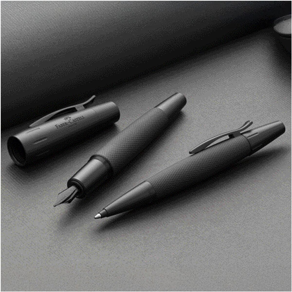 Faber-Castell Kugelschreiber e-motion pure Black, dokumentenecht, Strichstärke 0,6 mm