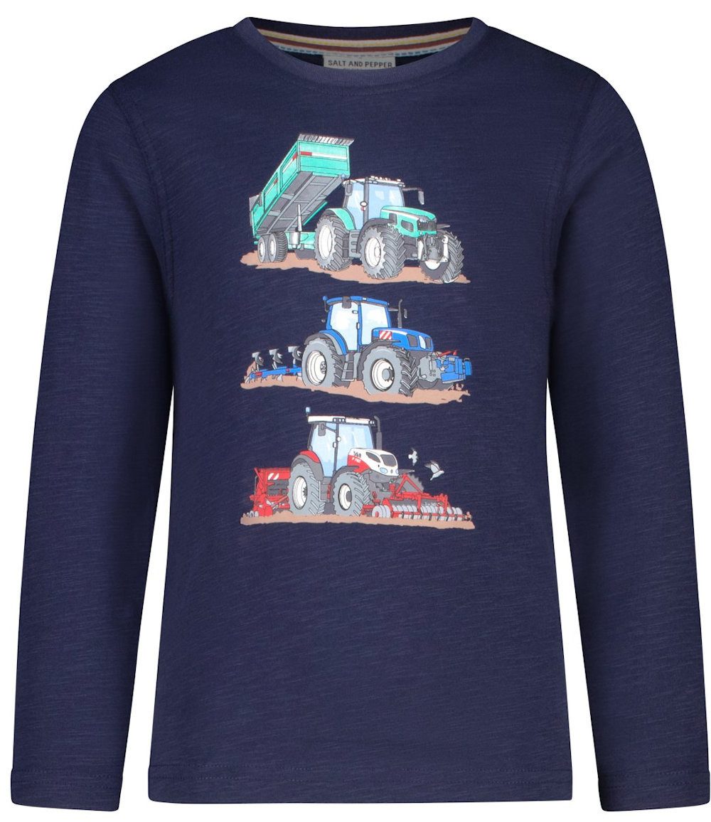 SALT AND PEPPER Langarmshirt Salt & Pepper Jungen Traktor Langarmshirt true navy (1-tlg)