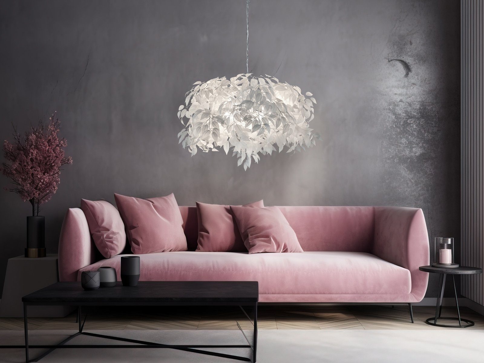 MEINEWUNSCHLEUCHTE LED Pendelleuchte Dimmfunktion, LED wechselbar, Warmweiß, groß-e ausgefallen-e Designer-lampe über Esstisch hängend Ø 70cm mehr