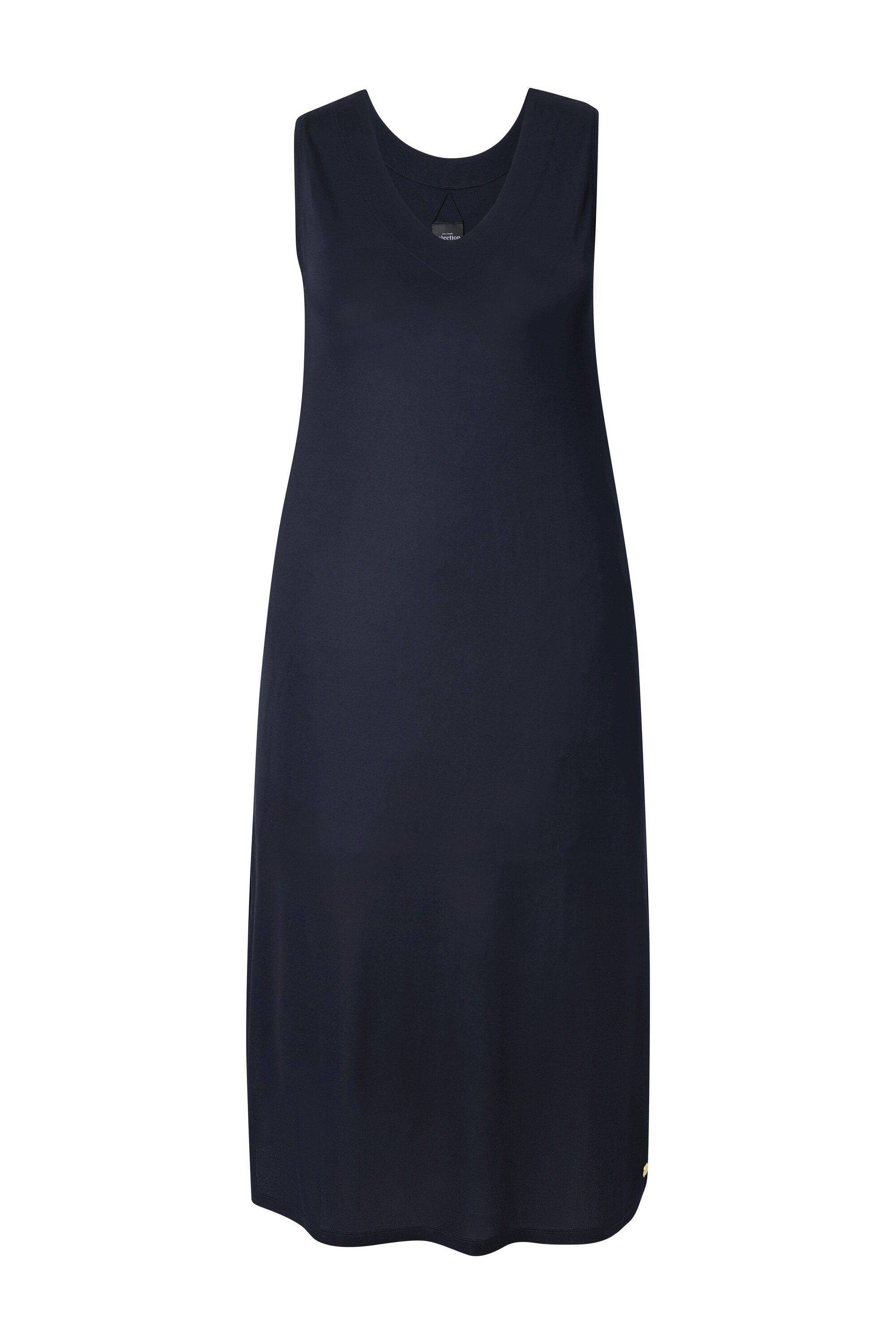 Ulla Popken Jerseykleid Midi-Slinkykleid A-Linie V-Ausschnitt günstig online kaufen