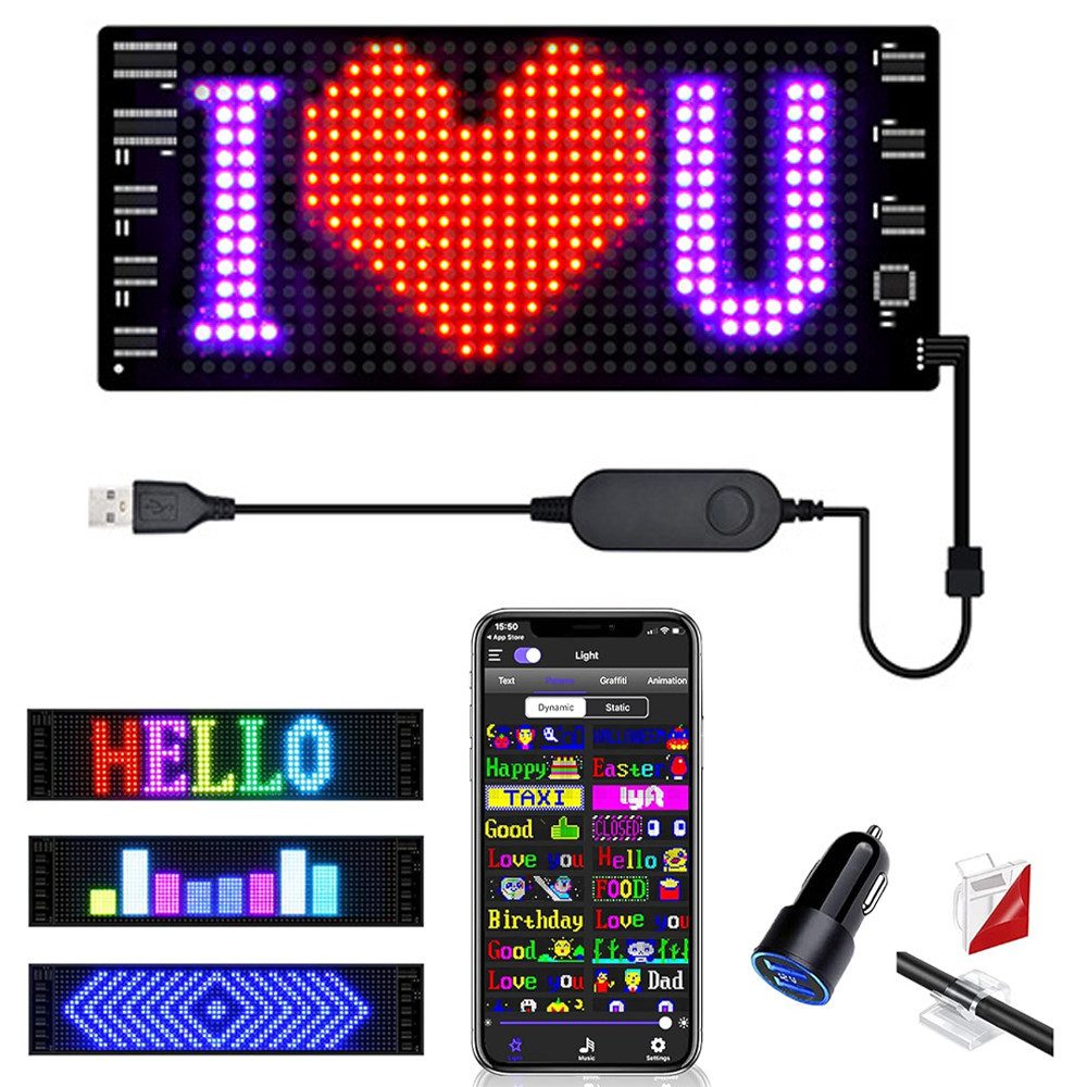 LED-Dekofigur Beleuchtetes Fensterbild LED Programmierbar Digital Schild 7 x 17cm