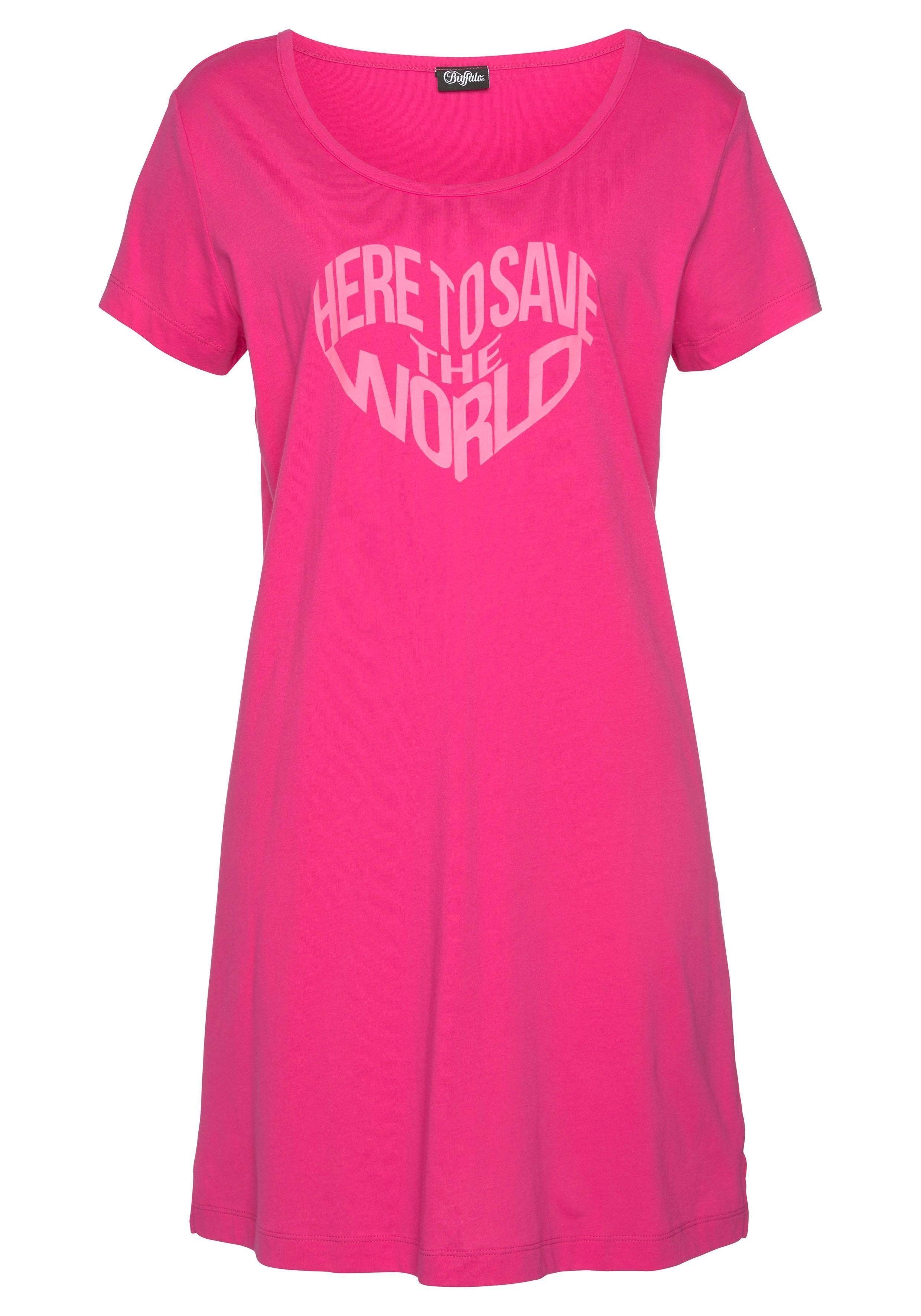 Statement pink-bedruckt Buffalo Print Sleepshirt mit