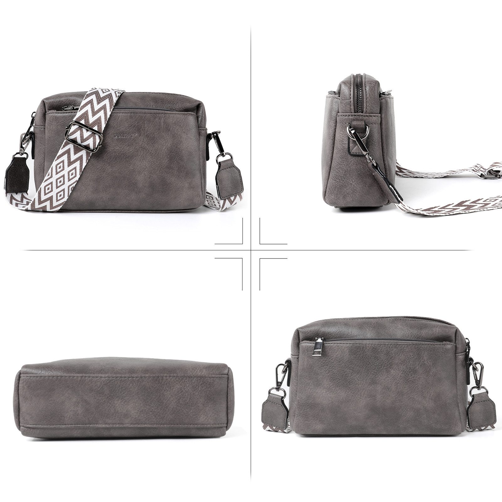TAN.TOMI Umhängetasche Damen Handy Umhängetasche, Crossbody Schultertasche (Drei Reißverschlussfächern mit Verstellbar Abnehmbar Schultergurt), Handtasche Damen für Tägliches Arbeiten,Einkaufen,Reisen