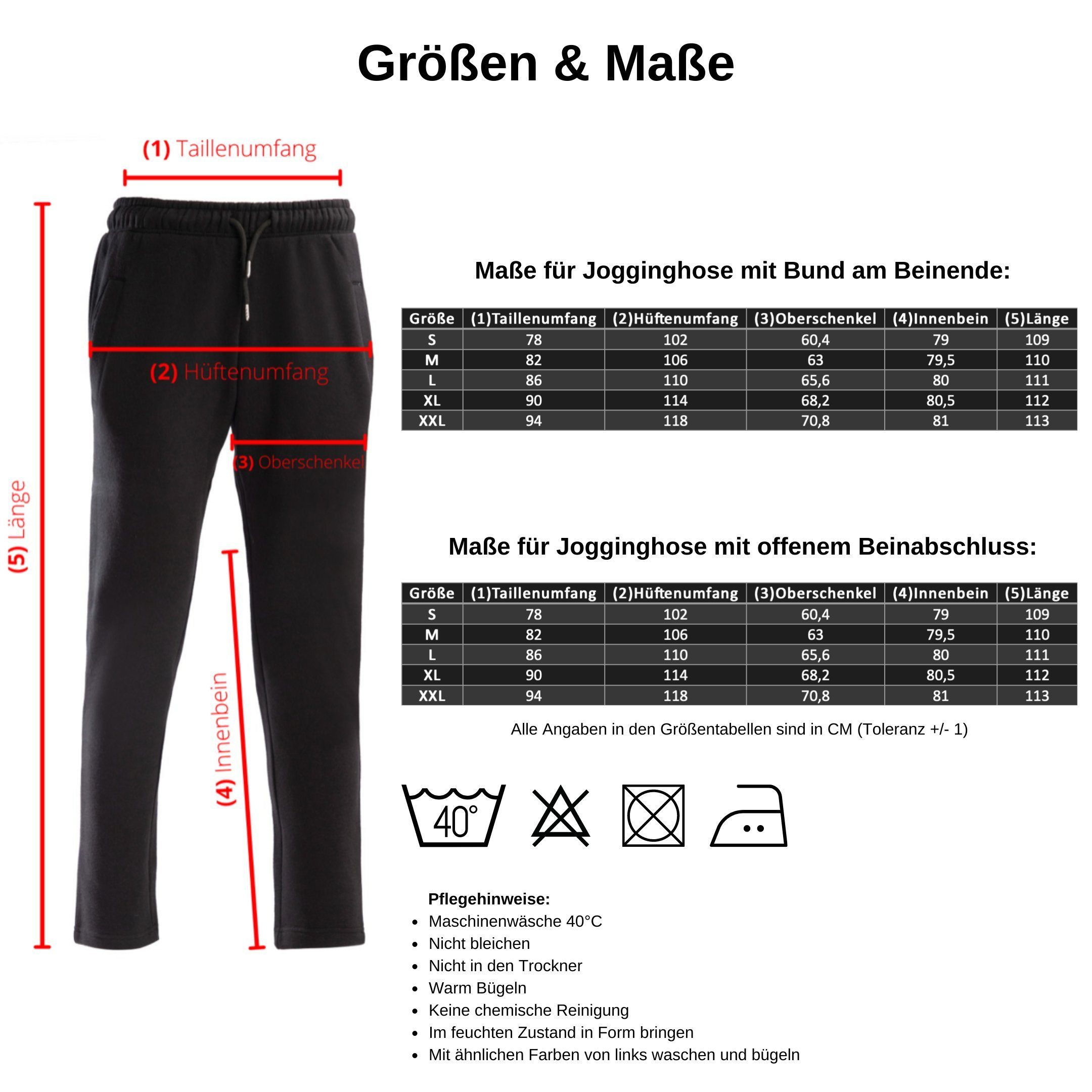 Jogginghose Jogginghose mit Bündchen, Basic Unisex Jogger aus Baumwolle & Polyester, Ideal als Freizeithose, Trainingshose, Sporthose
