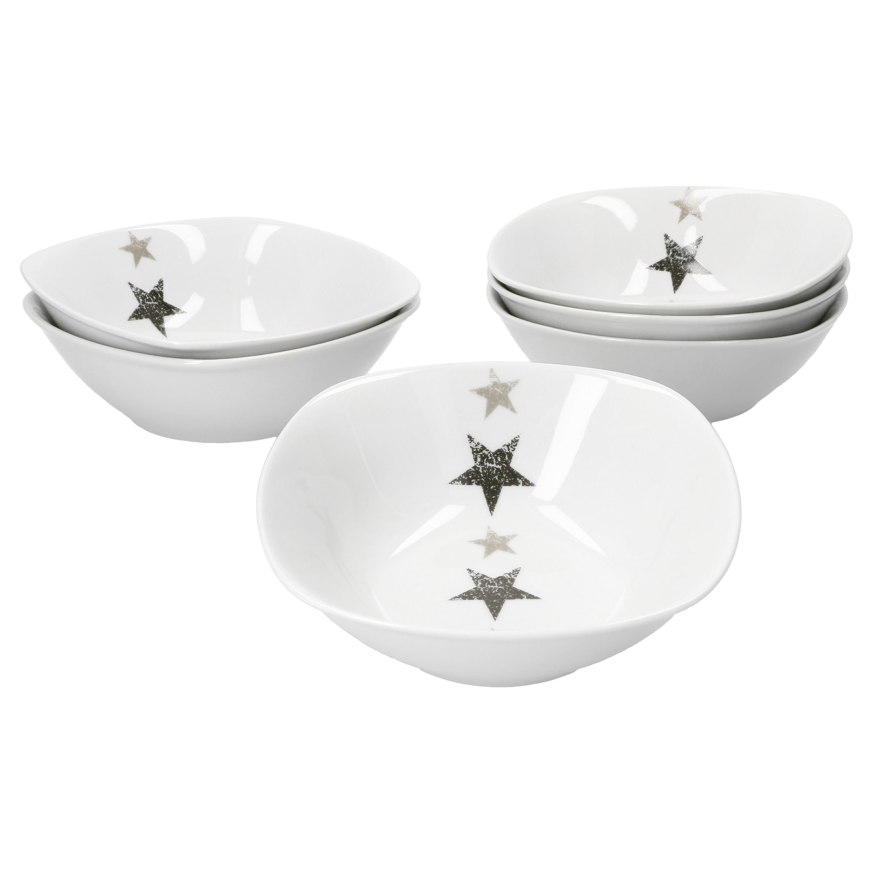 Well Porzellan Set Stars Müslischale Müsli- Salatschale 14cm, van 6er