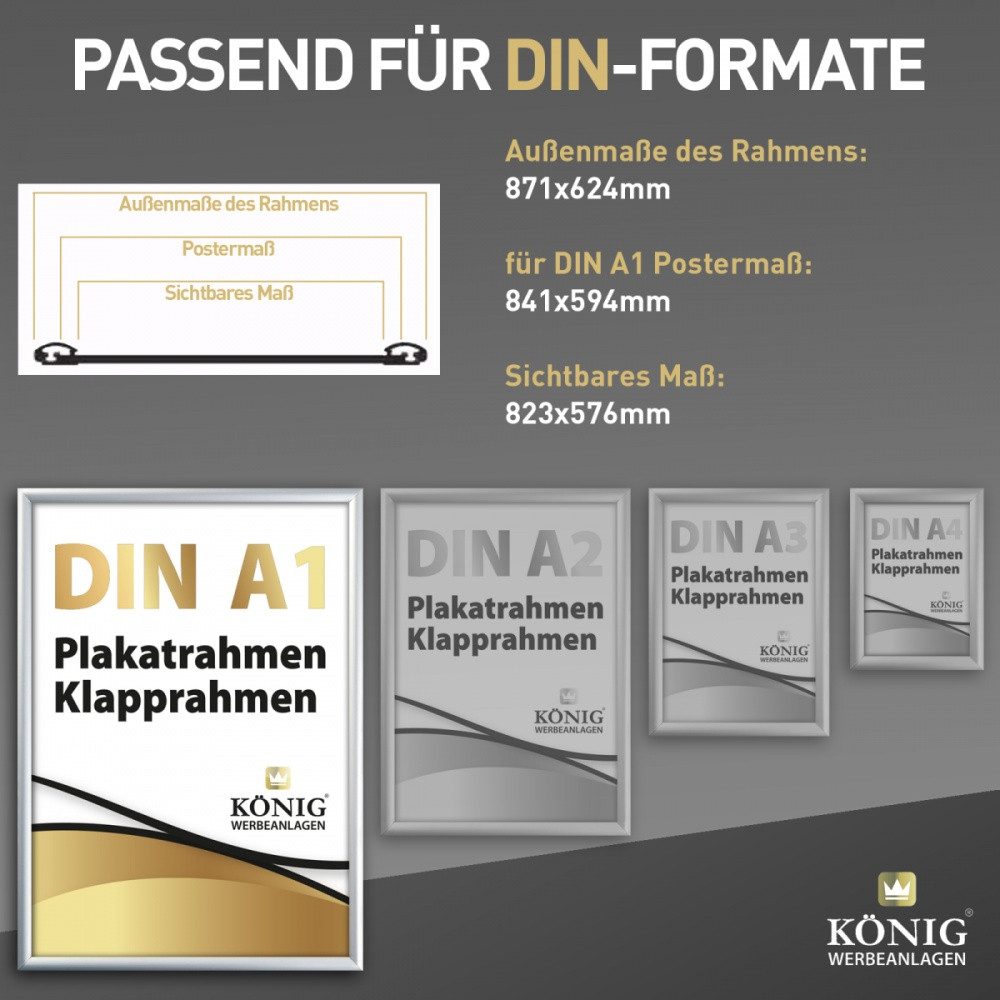 Dreifke Rahmen Dreifke® Plakatrahmen DIN A1, 25mm Aluminium Profil, Silber, günstig online kaufen