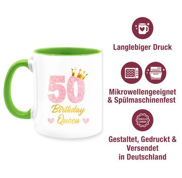 Shirtracer Tasse 50 Birthday Queen Geburtstags Königin Geburtstagsgeschenk 50, Keramik, 50. Geburtstag Tasse