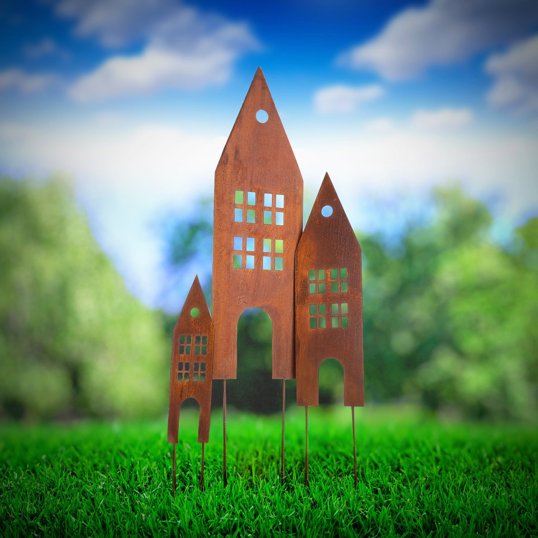 BigDean Gartenfigur 3 Stück Garten Deko für draußen, (Packung, 3 St., Garte günstig online kaufen