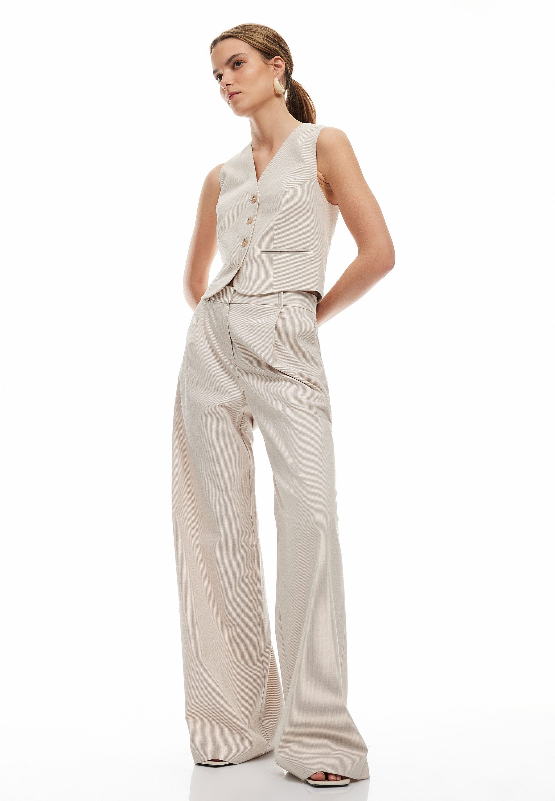 Koton Palazzohose Normale Leibhöhe Wide Leg Palazzohose günstig online kaufen