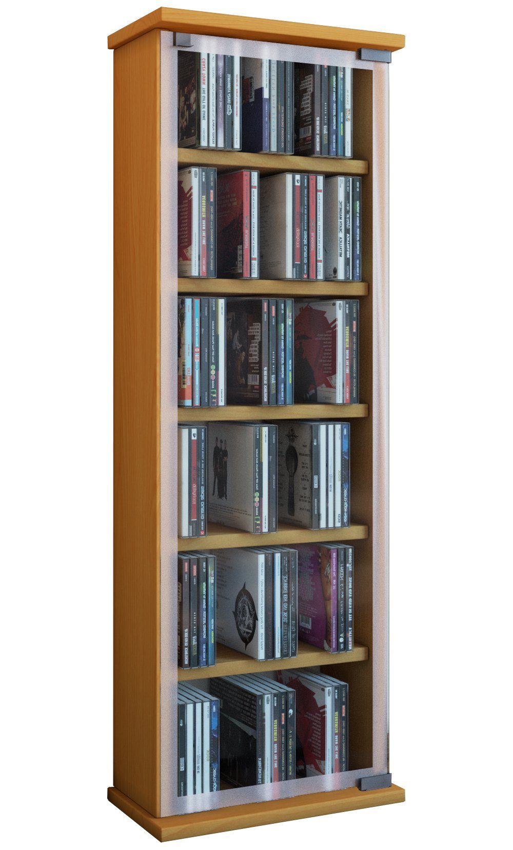 VCM CD-Regal Holz CD DVD Stand Regal Schrank Classic Glastür günstig online kaufen
