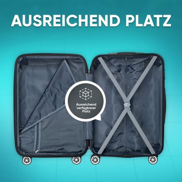 VESKA Trolleyset Hartschalenkoffer Kofferset 3 teilig mit TSA Zahlenschloss 4 Rollen, ABS-Hartschale, Reisekoffer Trolley Rollkoffer Koffer