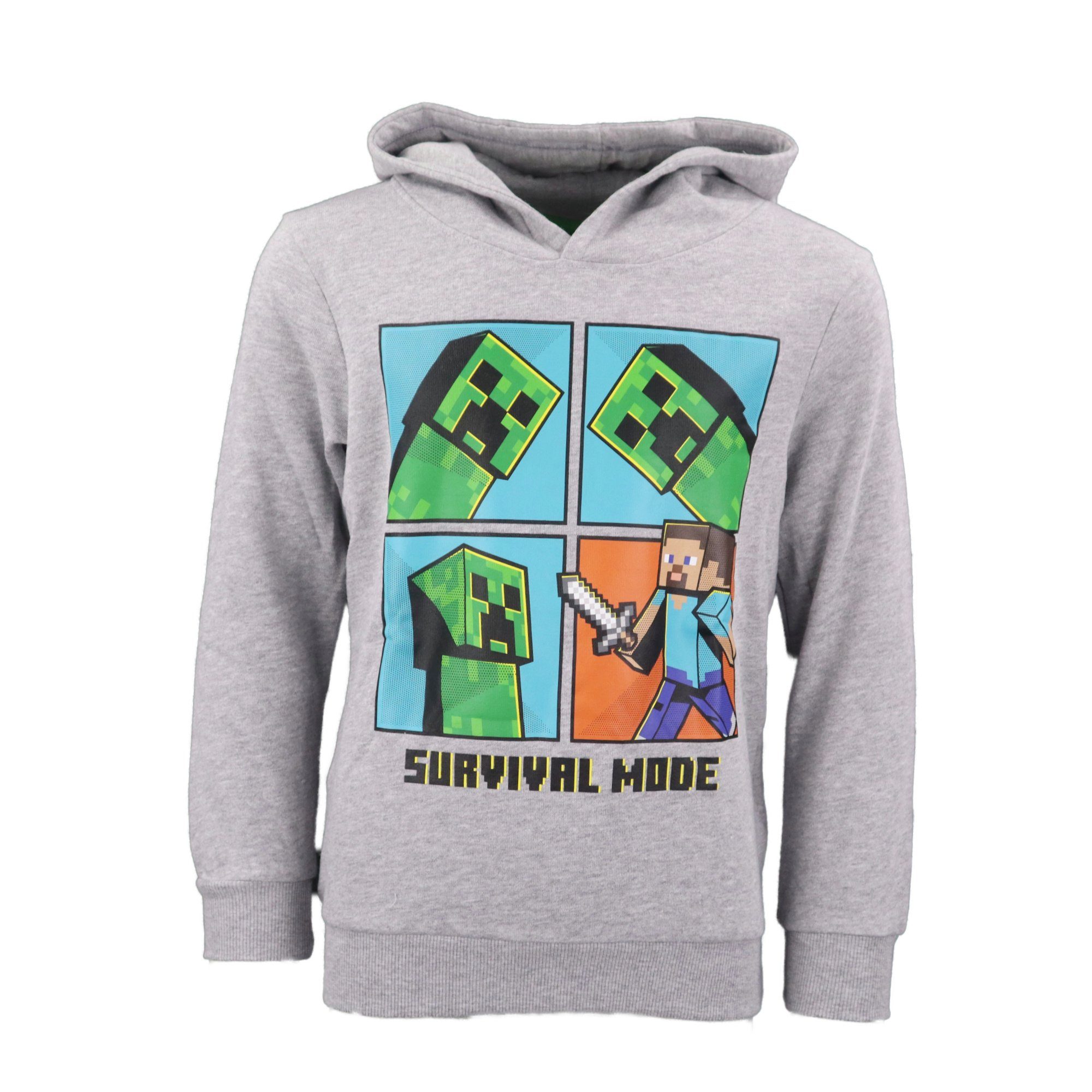 Minecraft Hoodie Minecraft Creeper Steve Jungen Kinder Kapuzen Pulli Gr. 128 bis 152