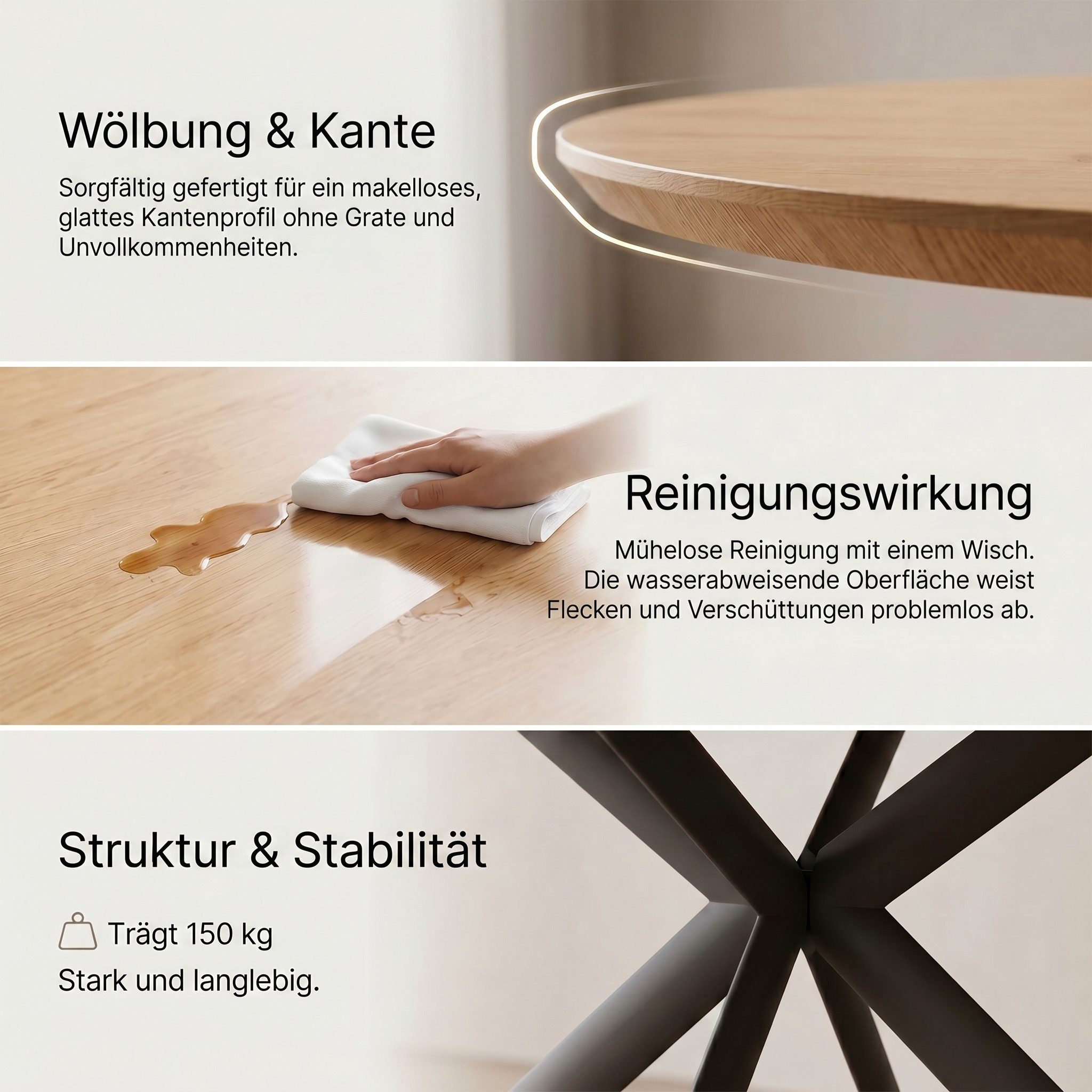 Jiexi Essgruppe Essgruppe ausziehbar rund bis oval MDF Tisch mit Cordstühlen – Bild 5 von 5
