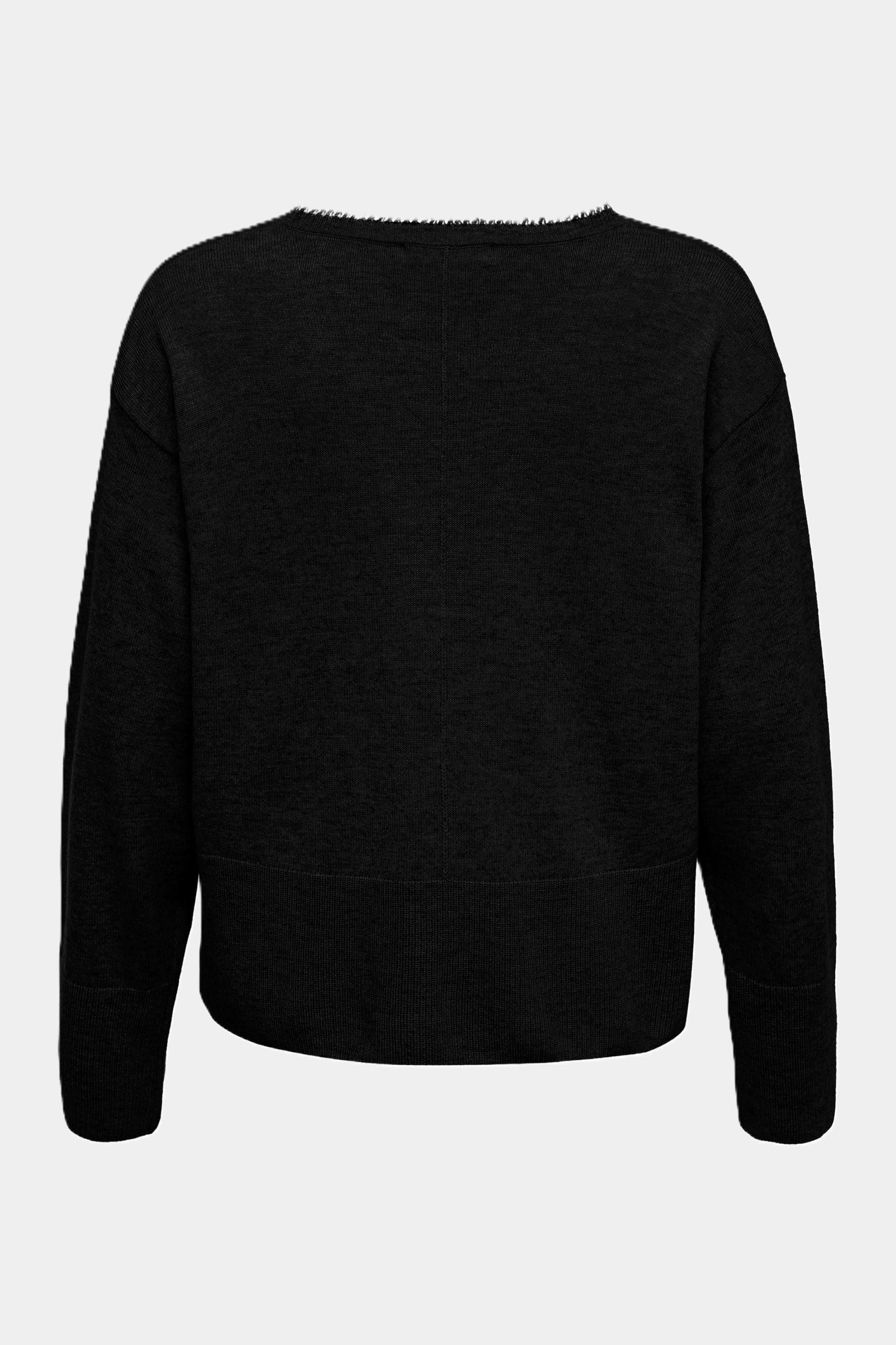 six-o-seven Strickjacke Six-o-Seven Strickjacke mit Fransen - BLACK günstig online kaufen