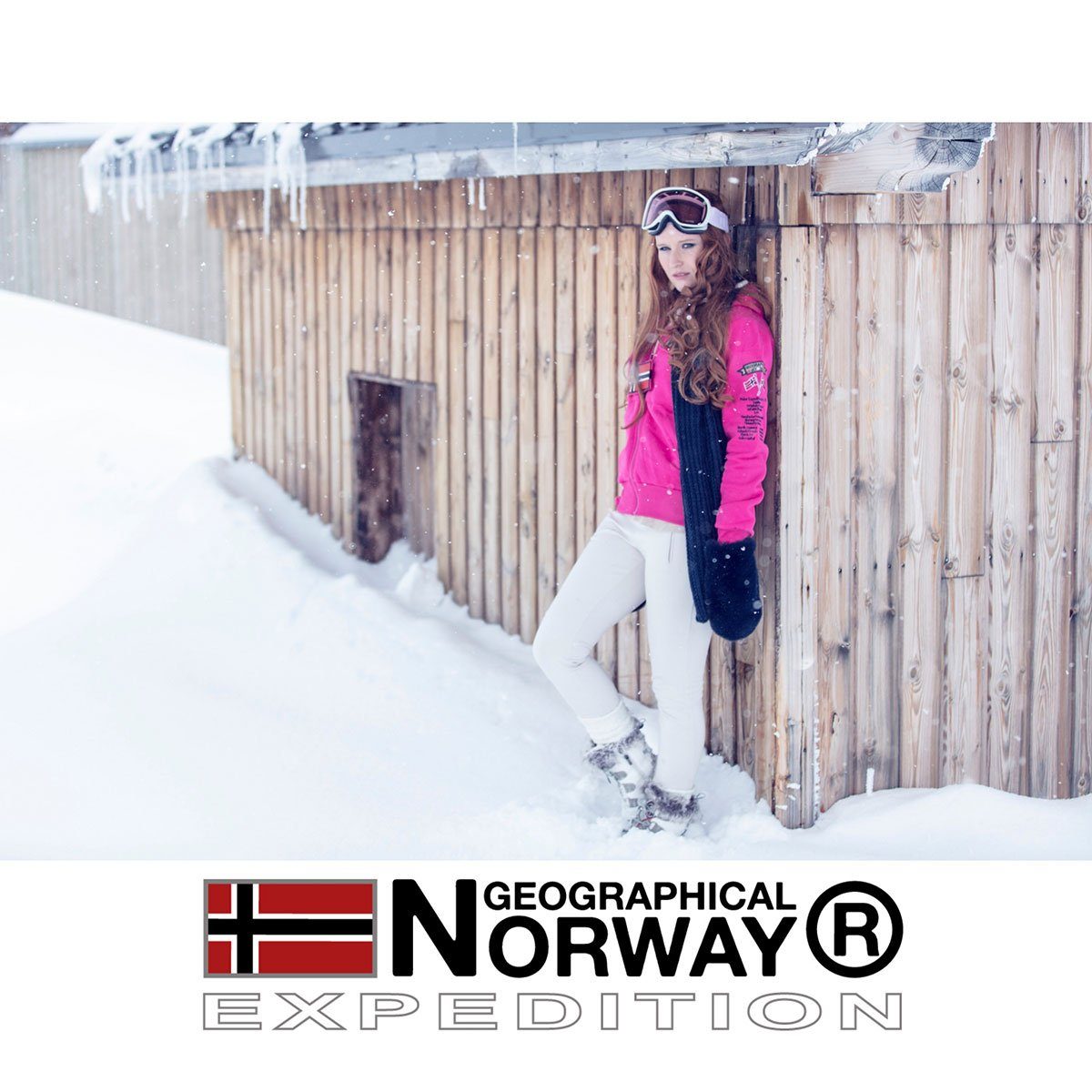 Wandern Jacke (1-St) Geographical navy Norway bareine Damen Kapuze Outdoor mit Softshelljacke zum
