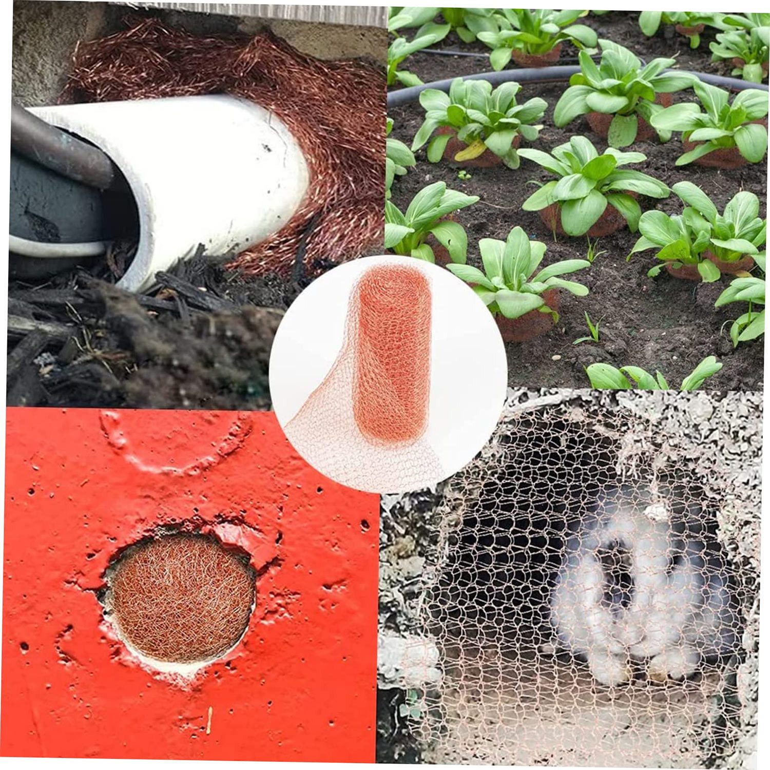 Refttenw Maschendrahtzaun Schneckenzaun, Gestrickt Kupfergeflecht, 12,7cmx3m