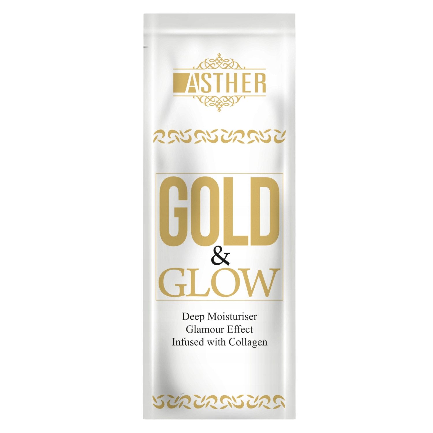 Asther After Sun-Balsam Asther Gold&Glow Körperlotion nach dem Sonnenbad 15 ml, 1-tlg., Leichte Pflegeformel für die Haut nach dem Sonnenbad