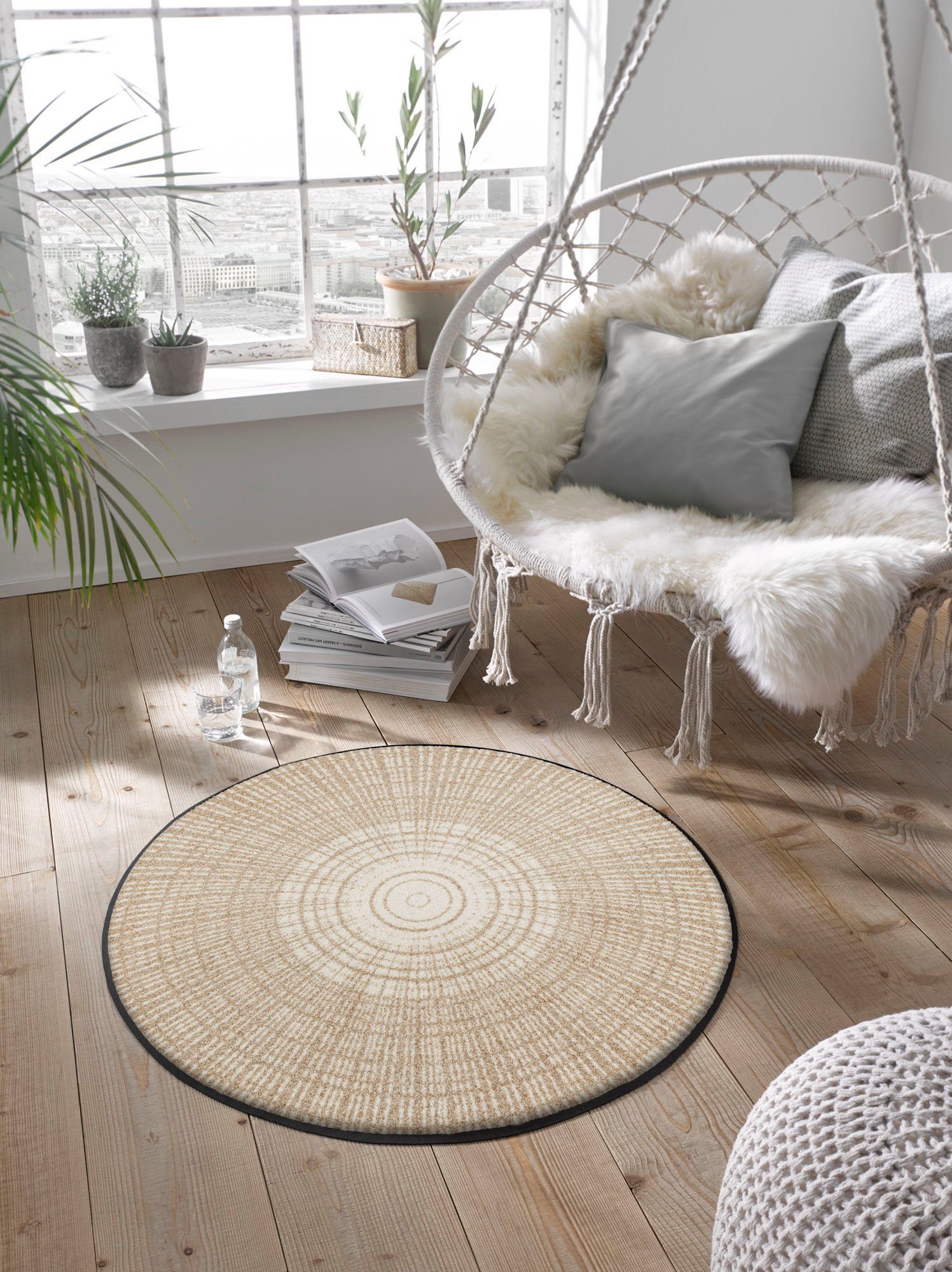 wash+dry by Kleen-Tex Teppich Cascara beige, rund, Höhe: 7 mm günstig online kaufen