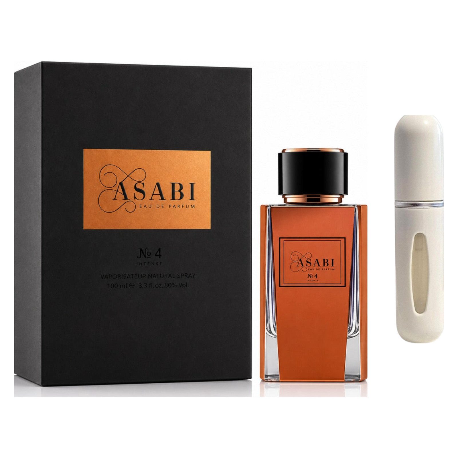 Asabi Duft-Set No. 4 Intense EDP – Orientalisch Süß + Parfümzerstäuber (leer)