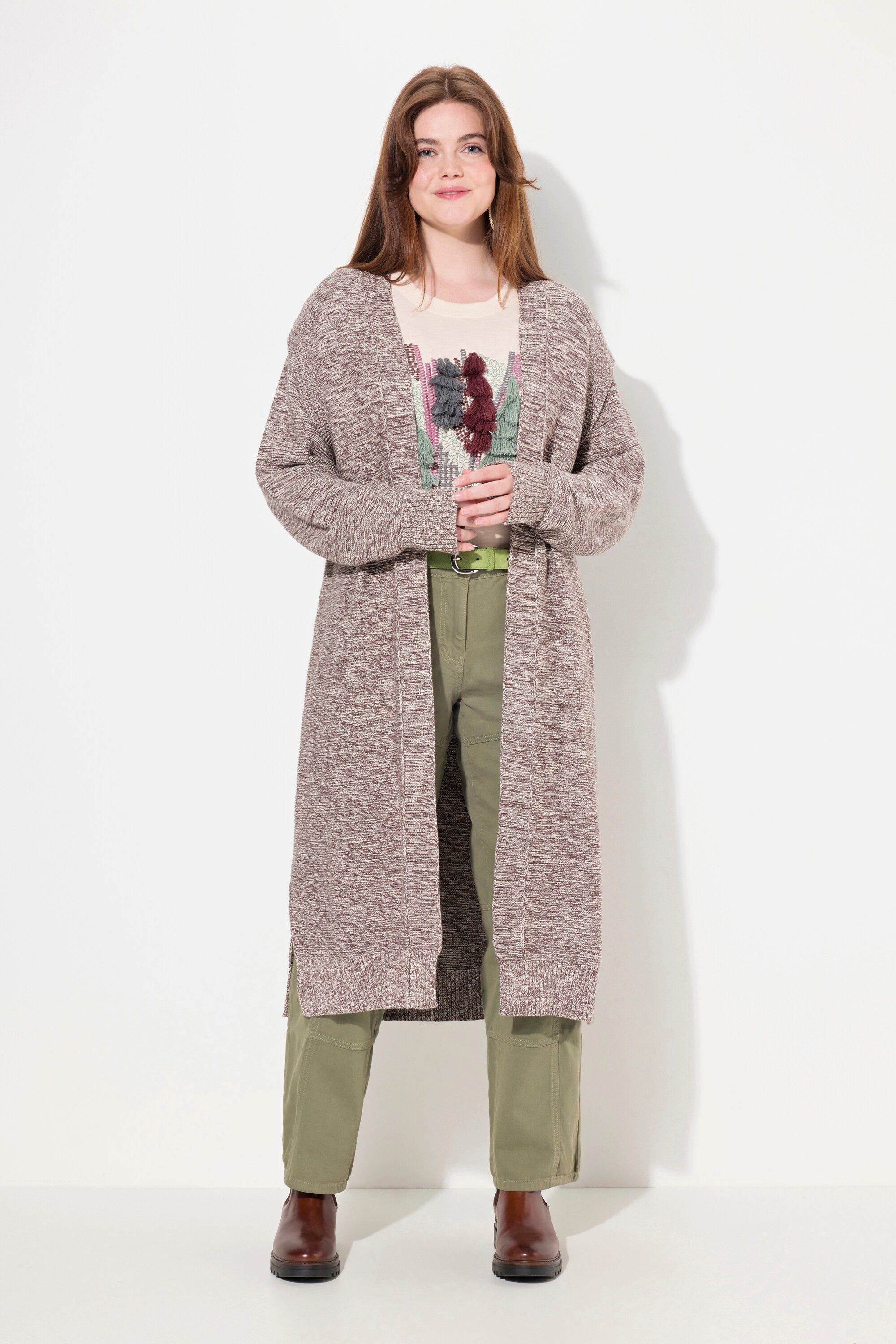 Ulla Popken Strickjacke Long-Strickjacke offenes Modell günstig online kaufen