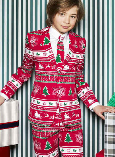 Opposuits Kostüm Teen Winter Wonderland, Ausgefallener Jungenanzug für Weihnachten mit Stil