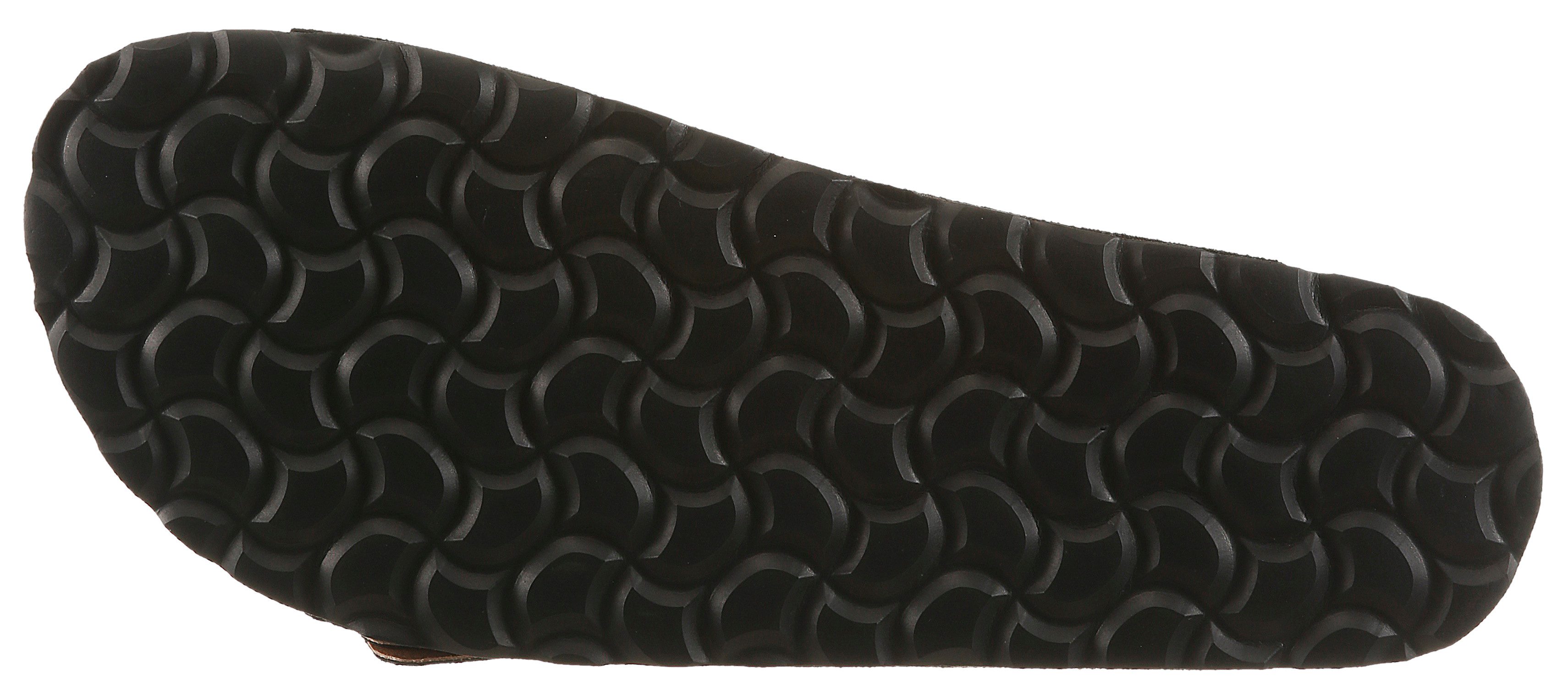 VERBENAS Randell Velour Pantolette Sommerschuh, Flat, Hausschuh mit Softfußbett