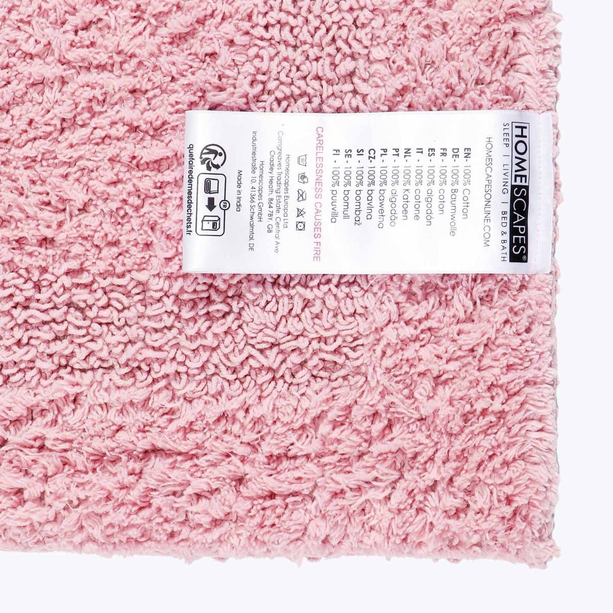 Homescapes Badematte Badematte rosa 50x80 cm aus 100% Baumwolle, Höhe 20 mm, Baumwolle, rechteckig, 50 x 80 cm – Bild 3 von 5