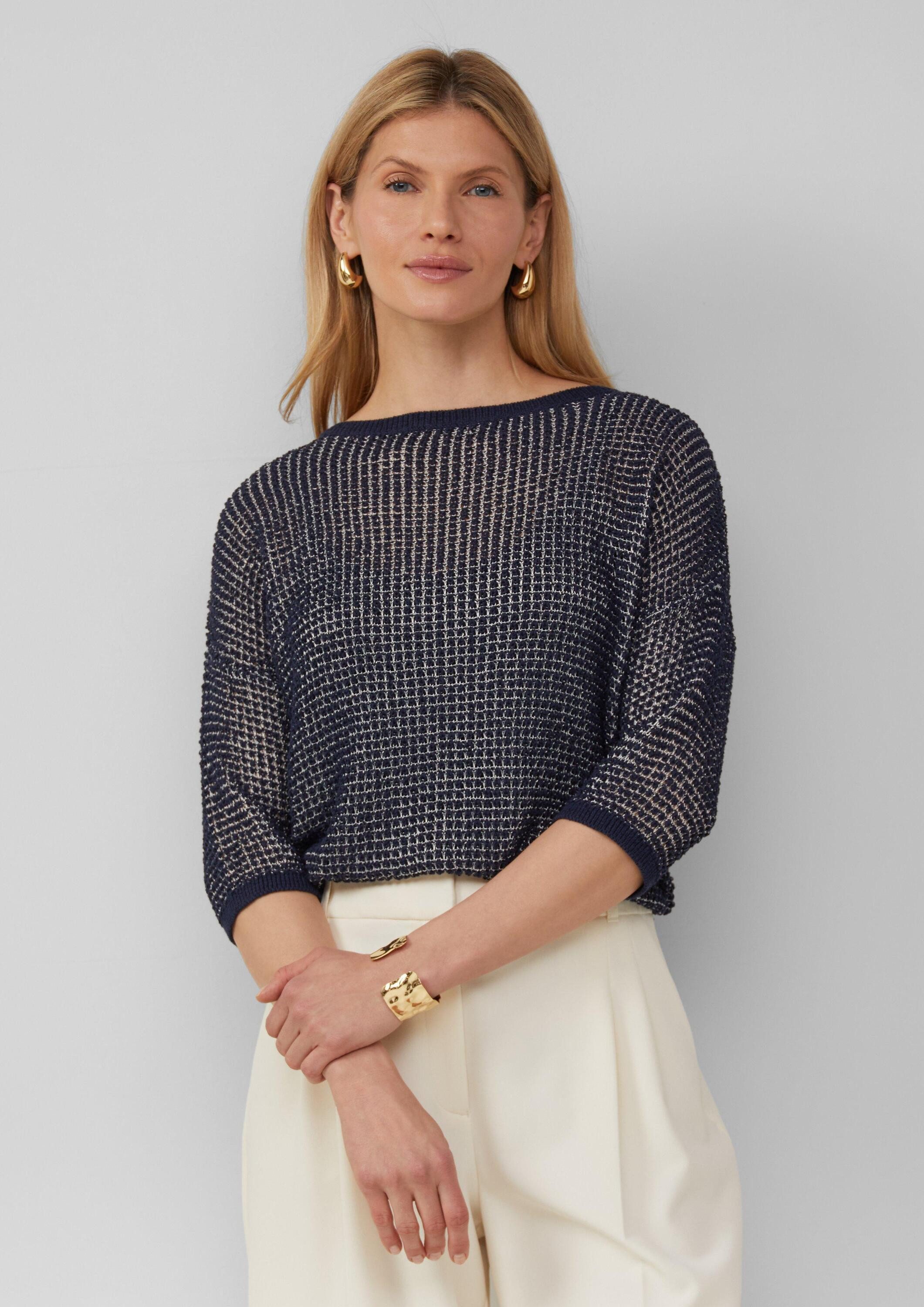 s.Oliver 3/4 Arm-Pullover Strickpullover Lockerer Strickpullover in Bicolor günstig online kaufen