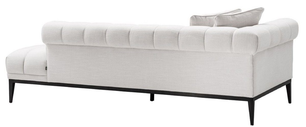 Linksseitiges Qualität mit - Sofa Lounge Casa Luxus 2 / Wohnzimmer 223 Sofa Loungesofa x cm Weiß Kissen Luxus Padrino 69 H. - x Schwarz 98
